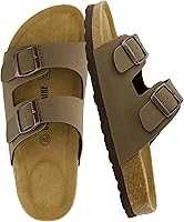CUSHIONAIRE Lane Cork Footbed Sandals for Women – Comfortable Double Buckle Slip-On with Genuine Suede Footbed & Arch...