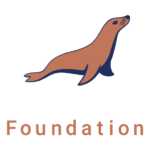 MariaDB Foundation Logo. Vertical orientation. For use over dark backgrounds.