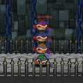 The Koopa Bros. in their shells, stacked on top of each other