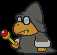 Battle idle animation of a Gray Magikoopa from Paper Mario