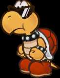 Sprite of an enemy Koopa Troopa from Paper Mario: The Thousand-Year Door