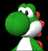 A side view of Yoshi, from Mario Super Sluggers.