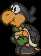 Battle idle animation of Black Ninjakoopa from Paper Mario