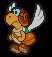 Battle idle animation of a Duplighost disguised as Parakarry from Paper Mario