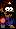The sprite for Mario in Super Mario World after being caught in an explosion.
