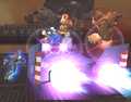 Captain Falcon summons his Blue Falcon