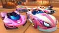 In-game view of the Pink Wing on 3DS Shy Guy Bazaar for the Pink Karts Pipe