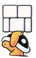Super Mario Bros. 3 artwork of a Buster Beetle carrying a White Block