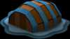 A floating barrel from Paper Mario: Color Splash.