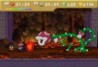 Lava Piranha attacks Mario