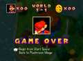 Mario receives a Game Over