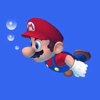 Artwork of Mario swimming in Super Mario Sunshine
