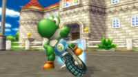 Yoshi, drifting on the Standard Bike, a drift type bike.