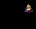 Wario crashing into a Warp Pipe.