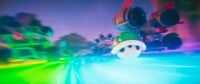Green shell ricochets off of karts in The Super Mario Bros. Movie