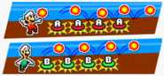 The Fire Flower's tutorial seen in both games.