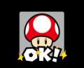 An Item Box and Item Roulette ending on a Dash Mushroom.