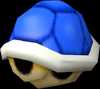 An unused model of a Blue Shell from Mario Kart 7.