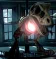 Ug possessing the Tyrannosaurus rex skeleton