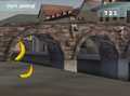 Two Rattlys on the bridge of Port City in Donkey Konga 2
