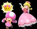 Demonstration showing what happens when Toadette obtains the Super Crown power-up