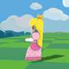 A Holo-Peach from the development of Paper Mario: Color Splash.