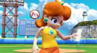 Daisy "demonstrating" usage of the Wii Remote controls, as seen in the opening for Mario Super Sluggers.