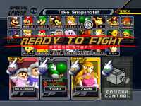 The character selection screen (Camera mode)