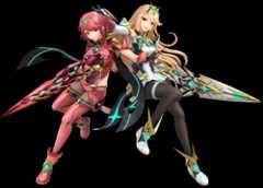 Artwork of Pyra and Mythra in Super Smash Bros. Ultimate