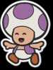 A purple Toad from Paper Mario: The Origami King.