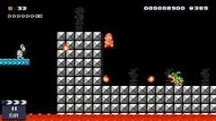 Mario faces Bowser Jr., in the Super Mario Bros. 3 game style.