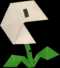 An origami Nipper Plant from Paper Mario: The Origami King.