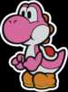 A Pink Yoshi in Paper Mario: Color Splash.