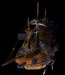 Artwork of an Airship from Super Mario Galaxy.