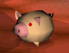 A pig in Twilight Town in Paper Mario: The Thousand-Year Door