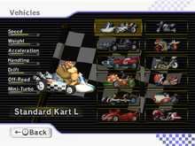Funky Kong on the vehicle select screen from Mario Kart Wii