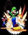 Luigi stomping a Seedle