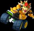 Bowser's kart, equipped with the Monster tires
