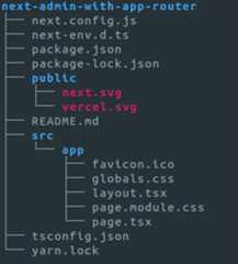 Next Admin folder structure with App Router