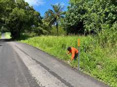 MISC crews survey a section of road along Hāna Highway in Kīpahulu. 