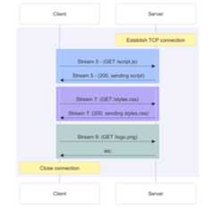 Multiplexing requests and responses in HTTP/2 using a single TCP connection.