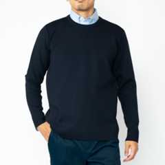 洗えるストレッチニット クルーネック