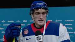 Tage Thompson's post-game interview vs. Team Latvia