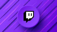 Twitch logo in a designed background