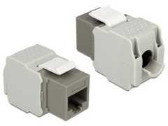 Delock Keystone RJ45-Buchse > LSA werkzeugfrei Cat.6 UTP, grau