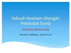 Sebuah Keadaan ditengah Penduduk Dunia