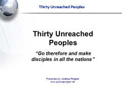 Thirty Unreached Peoples