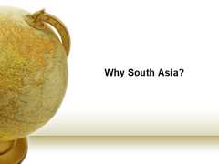 Why South Asia?
