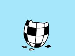 Owlet peering out of an egg with a crossword puzzle.