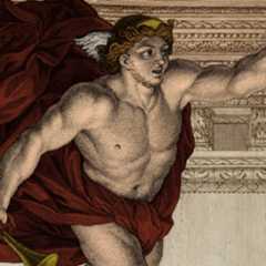 A colorized illustration of Hermes the Greek god.